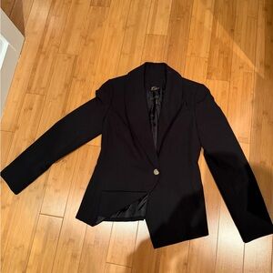 Donna Karan Black Single-Button Tailored Blazer